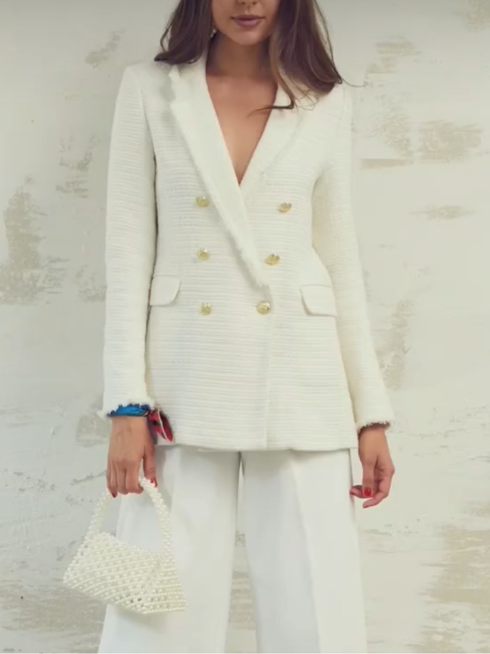 Classic Six New York Katherine Ivory Tweed Blazer